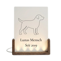 Hunde Mensch – Beleuchteter Bilderrahmen mit Namen